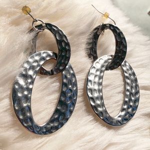 “Hammered Pewter Statement Earrings”